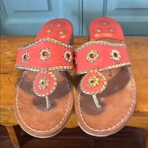 Jack Rogers Coral and Gold Women's Sandals